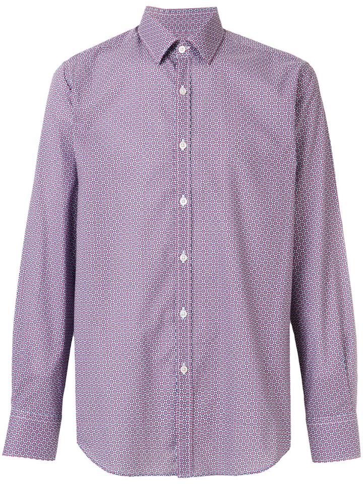 Canali Flower Print Button-down Shirt - Red