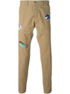 Pt01 Embroidered Fish Trousers, Men's, Size: 50, Nude/neutrals, Cotton