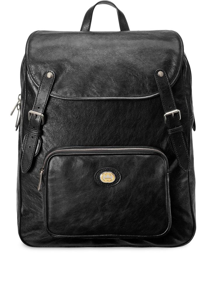Gucci Medium Soft Leather Backpack - Black
