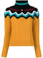 Fendi Knitted Logo Sweater - Yellow & Orange