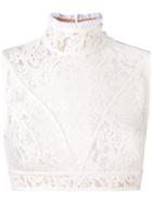 Chloé Cropped Lace Top - White