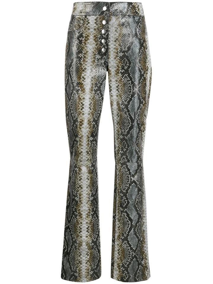 Stand Studio Snakeskin Effect Flared Trousers - Black