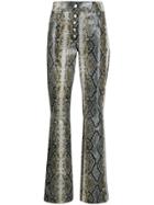 Stand Studio Snakeskin Effect Flared Trousers - Black