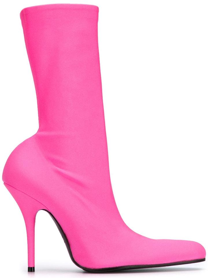Balenciaga Knife Boots - Pink & Purple