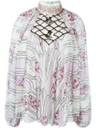 Giambattista Valli Floral Print Embellished Blouse