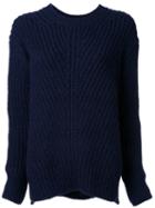 Closed Cable Knit Jumper, Women's, Size: Xs, Blue, Nylon/wool/alpaca