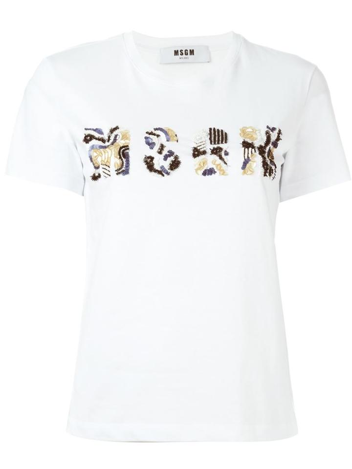 Msgm Beaded Logo T-shirt