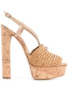 Casadei Woven Detail Sandals - Brown