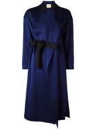 Erika Cavallini Reagan Dust Coat, Size: 42, Blue, Polyester/acetate