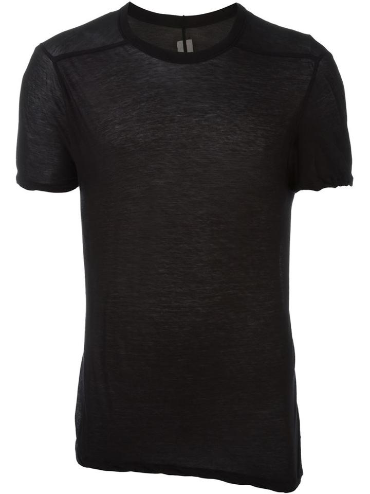 Rick Owens Twisted Edge T-shirt, Men's, Size: M, Black, Cotton