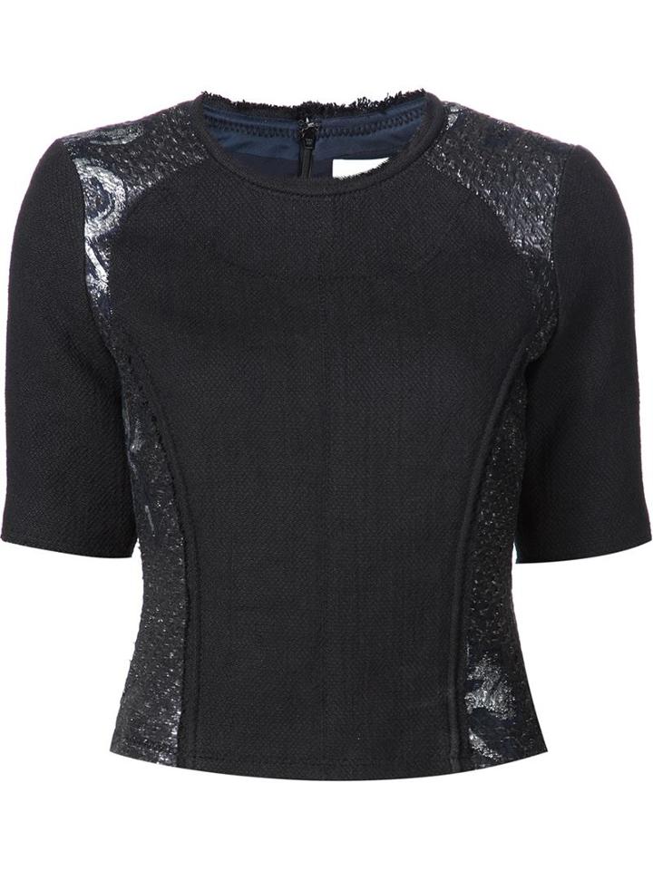 3.1 Phillip Lim Cropped Deconstructed Top