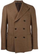 Tagliatore Extrafine Double Breasted Blazer, Men's, Size: 50, Brown, Cupro/virgin Wool