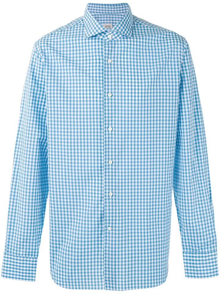 Alessandro Gherardi - Gingham Check Shirt - Men - Cotton - 44, Blue, Cotton