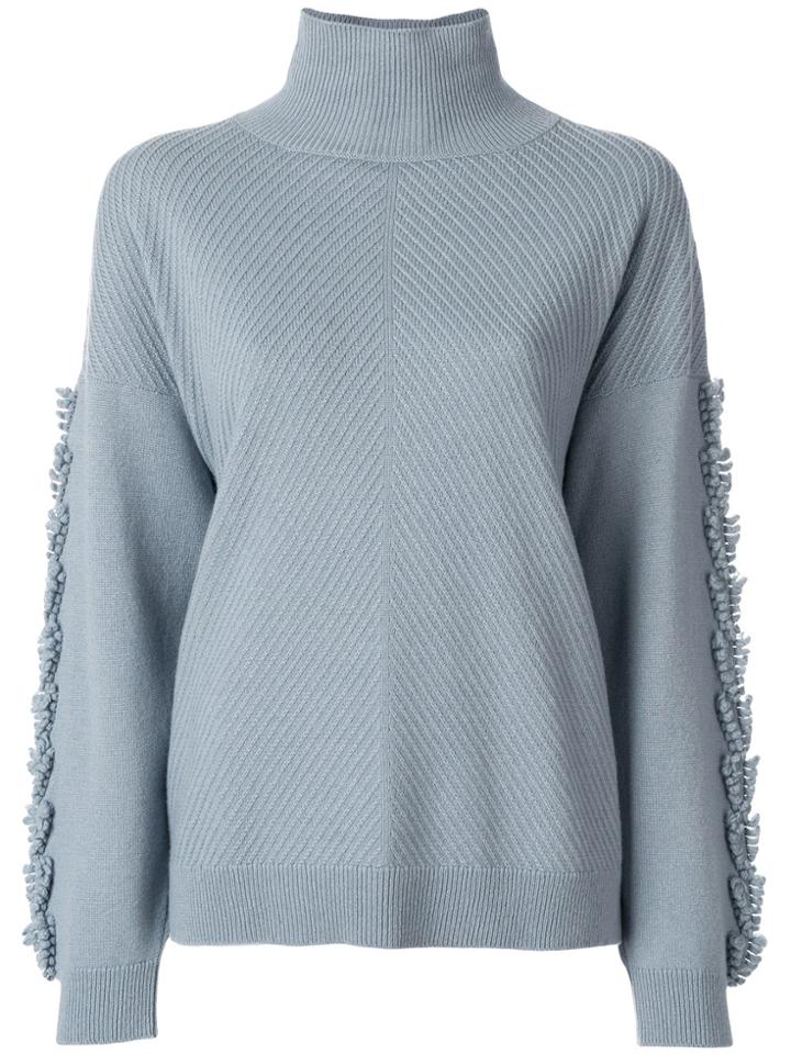 Barrie Ruffle Detail Sweater - Grey