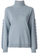 Barrie Ruffle Detail Sweater - Grey