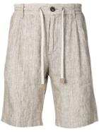 Eleventy Striped Drawstring Shorts - Neutrals