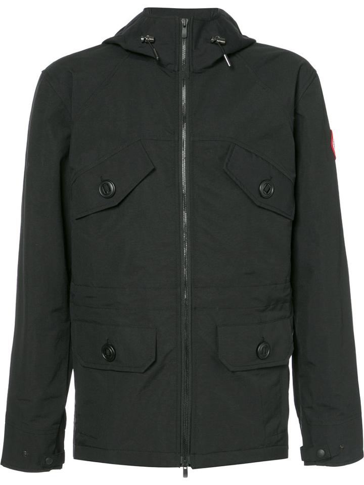 Canada Goose Zip-up Hooded Jacket, Men's, Size: Large, Black, Nylon