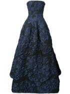 Oscar De La Renta Two-tone Cirnkled Gown - Blue
