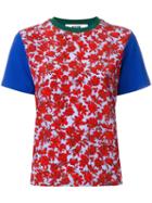 Msgm Roses Print T-shirt, Women's, Size: Large, Red, Cotton