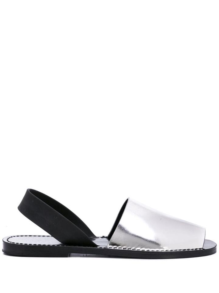Proenza Schouler Sling Back Peep Toe Sandals - Metallic