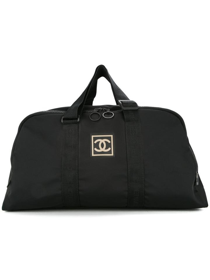 Chanel Vintage Logo Plaque Holdall - Black