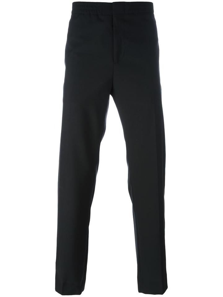 Msgm Straight Trousers, Men's, Size: 52, Black, Virgin Wool/cotton