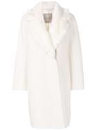 Ermanno Scervino Faux Fur Trim Coat - White