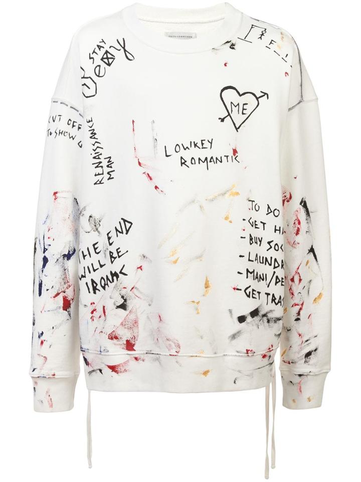 Faith Connexion 'doodles' Print Sweatshirt - White