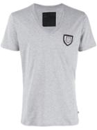 Philipp Plein Badge T-shirt, Men's, Size: Large, Grey, Cotton