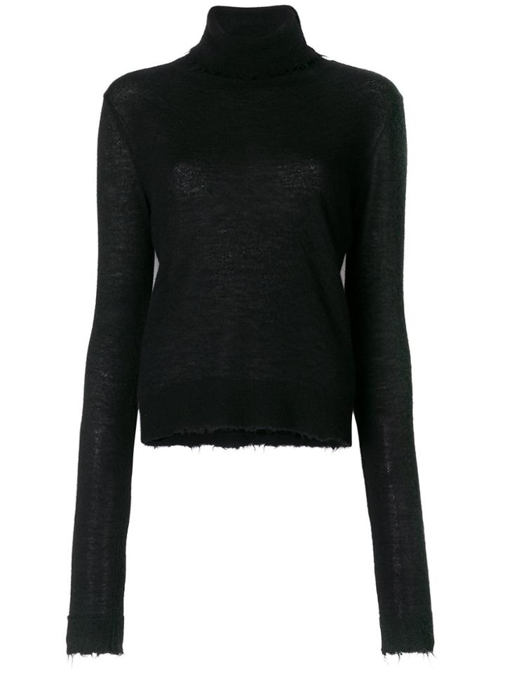 Unravel Project Turtleneck Jumper - Black