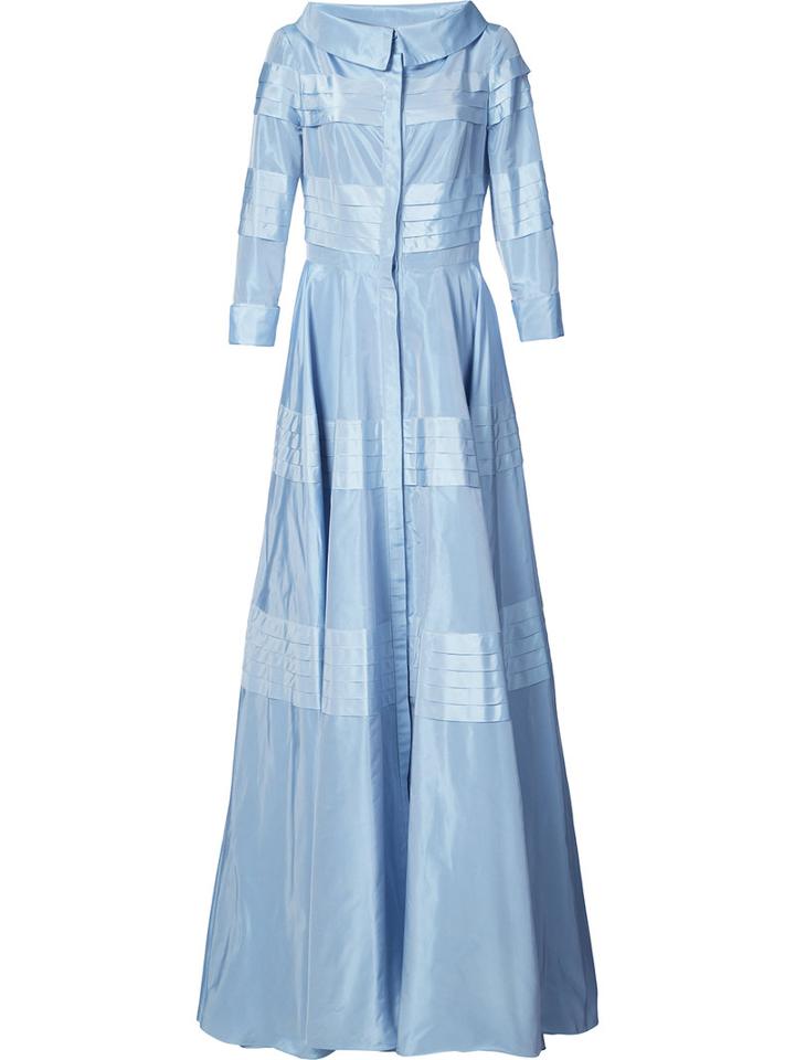 Carolina Herrera - Taffeta Gown - Women - Polyester - 4, Blue, Polyester