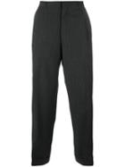 Romeo Gigli Vintage Pinstriped Trousers, Men's, Size: 52, Black
