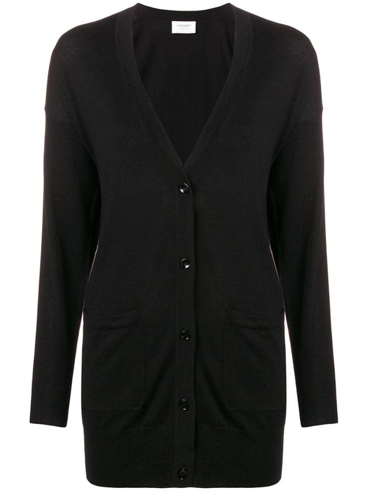 Snobby Sheep Long Buttoned Cardigan - Black