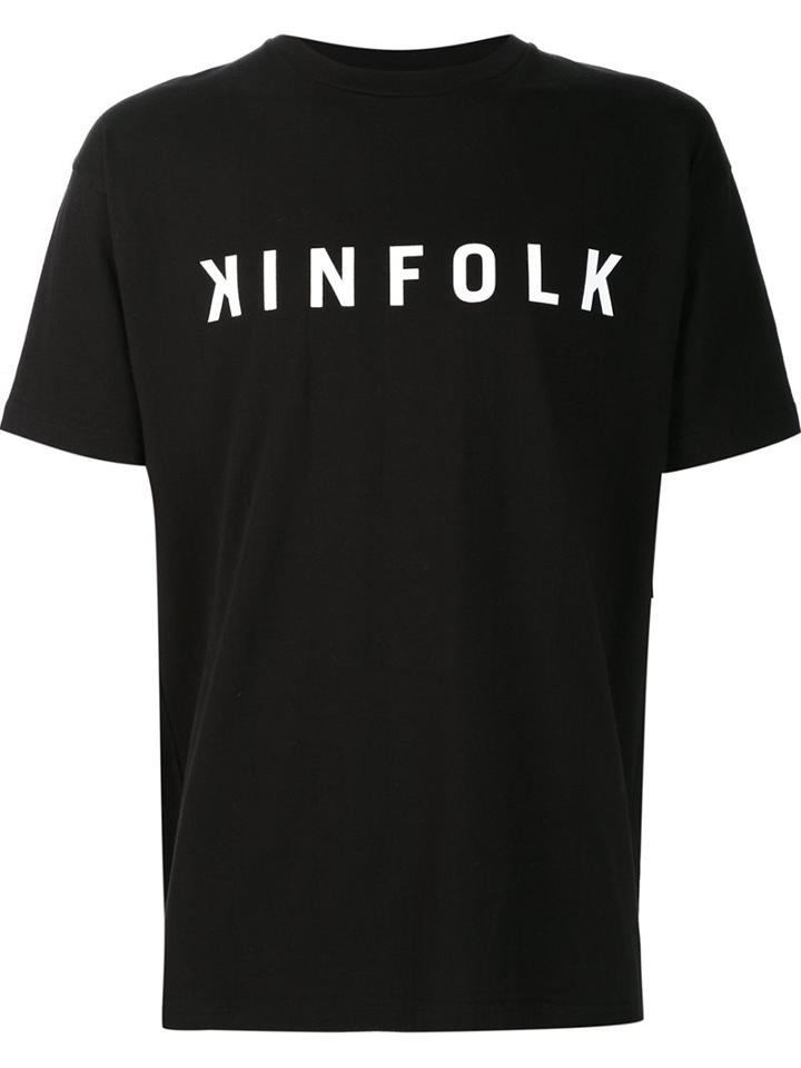 Kinfolk Logo Print T-shirt, Men's, Size: Medium, Black, Cotton