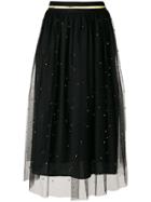 Amuse Studded Tulle Midi Skirt - Black