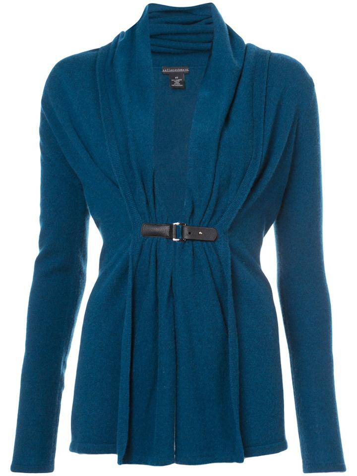 Sofia Cashmere Buckled Cardigan - Blue