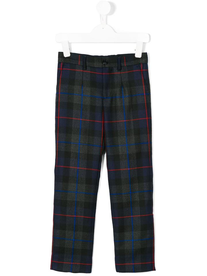 Dolce & Gabbana Kids - Checked Trousers - Kids - Viscose/virgin Wool - 2 Yrs, Blue