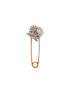 Burberry Crystal And Brass Oversized Pin - Metallic