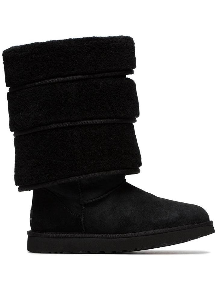 Y / Project X Ugg Black Tiered Sheepskin Boots
