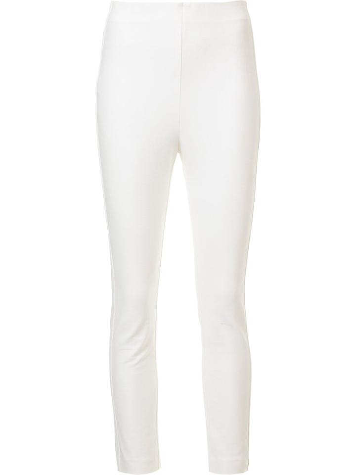 Derek Lam 10 Crosby Cropped Leggings, Women's, Size: 6, White, Cotton/elastodiene