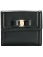 Salvatore Ferragamo Vera Bow Compact Wallet - Black