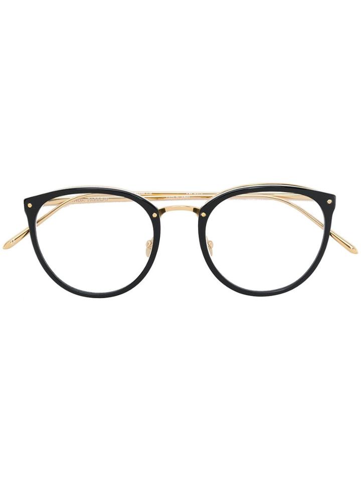 Linda Farrow Round Frame Glasses - Metallic