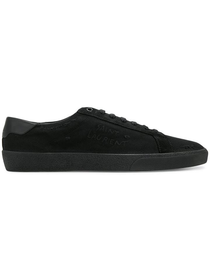 Saint Laurent Logo Canvas Sneakers - Black