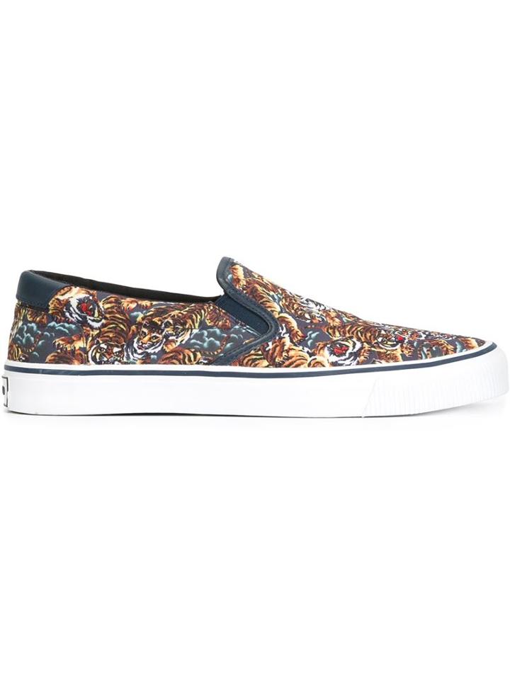 Kenzo Flying Tiger Print Slip-on Sneakers