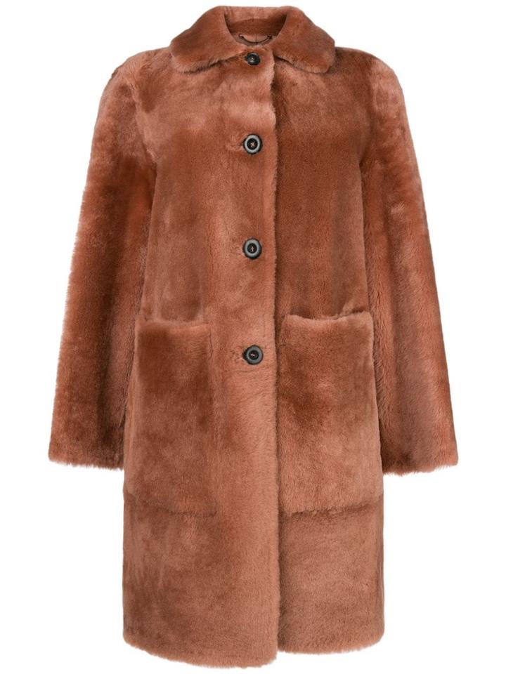 Desa 1972 Shearling Oversized Coat - Yellow & Orange