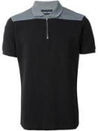Emporio Armani Two-tone Zip Polo Shirt