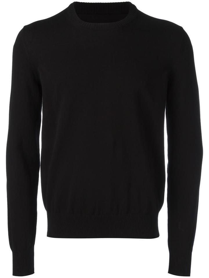 Maison Margiela Ribbed Elbow Patch Jumper, Men's, Size: Small, Black, Cotton