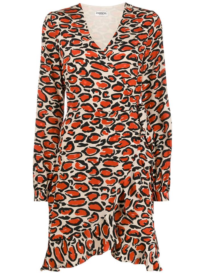 Essentiel Antwerp Leopard Print Wrap Dress - Neutrals