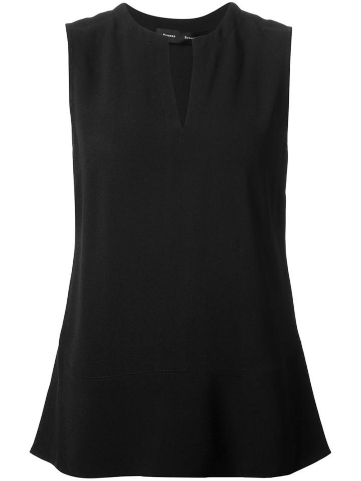 Proenza Schouler Flared Tank Top, Women's, Size: 4, Black, Acetate/viscose