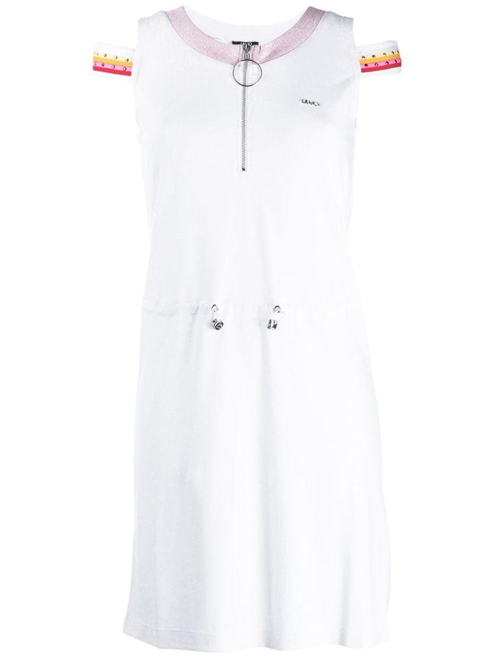 Liu Jo Jersey Mini Dress With Front Zip - White